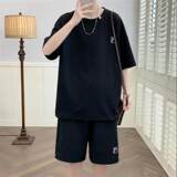 TZ23607-特P55夏季短袖T恤男套装休闲两件套，男装T恤，电商D310B
