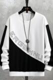73803-P45圆领卫衣ins白色长袖t恤潮流百搭宽松2023新款男生，男装卫衣，电商D310（原电商305）