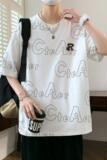 84160-P38学院风短袖t恤男女夏季港风ins潮牌班服炸街翻领半袖，男装T恤，电商D310B