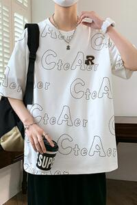 84160-P38学院风短袖t恤男女夏季港风ins潮牌班服炸街翻领半袖图片