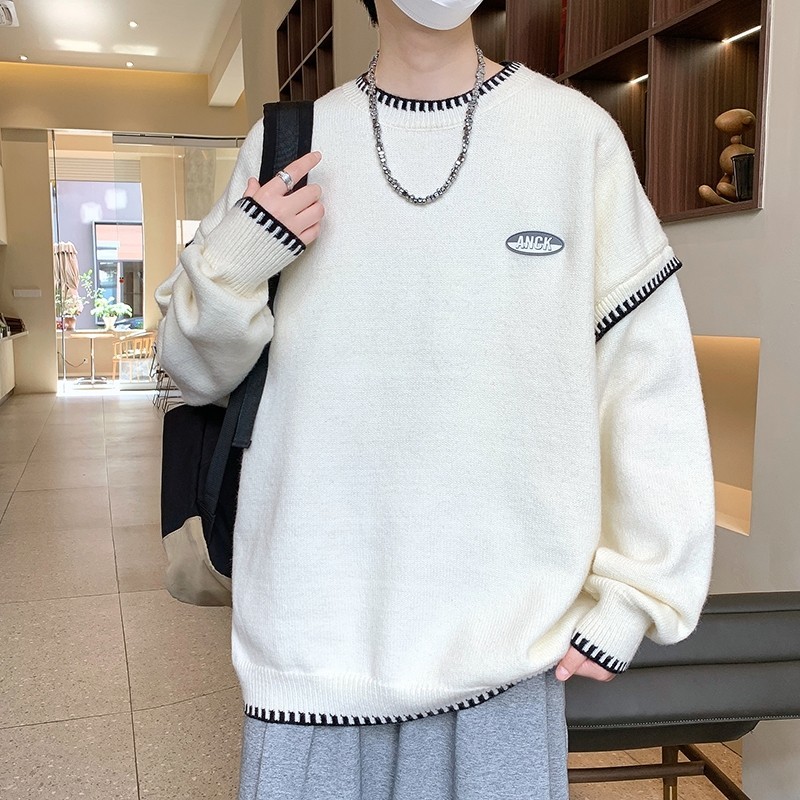 84523-P55秋冬休闲圆领毛衣男针织打底衫,男装针织衫/毛衣,电商D310B