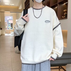 84523-P55秋冬休闲圆领毛衣男针织打底衫图片