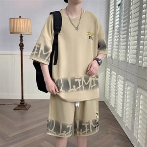 TZ23609-特P55 夏季短袖T恤男套装休闲两件套图片