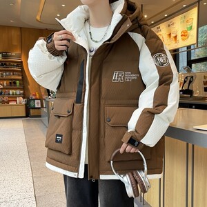 79012-特P258冬季羽绒服男士连帽休闲服宽松ins帅气潮牌外套加厚图片