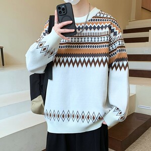 84728-P65 秋冬休闲圆领毛衣男针织打底衫图片