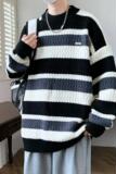 84690-P55秋冬新款休闲毛衣男长袖针织衫港风宽松打底衫，男装针织衫/毛衣，电商D310B