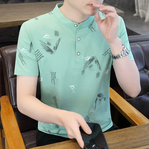 84102-P35春秋新款短袖T恤男休闲打底衫男士修身衫商务休闲图片