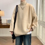 78590-P50秋冬新款休闲毛衣男长袖针织衫港风宽松毛衣打底衫，男装针织衫/毛衣，电商D310B