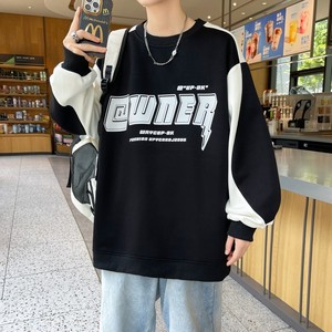 W24213-特P40 秋季休闲卫衣男长袖T恤打底衫 港风宽松外套图片