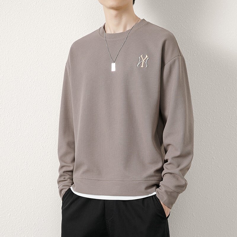 73812-P40春秋圆领卫衣ins宽松男生衣服搭配青少年男图片