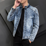 JK1823-P100牛仔外套男春秋款复古水洗做旧夹克潮牌美式高级感，男装夹克，电商D310B