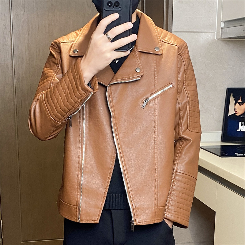 JK713-特P90皮皮衣春秋新款男式翻领机车皮夹克男外套,男装皮衣,电商D310B