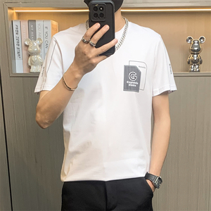 T3308-P30夏季短袖t恤男潮牌潮流男装半截袖体恤圆领休闲男士上衣图片
