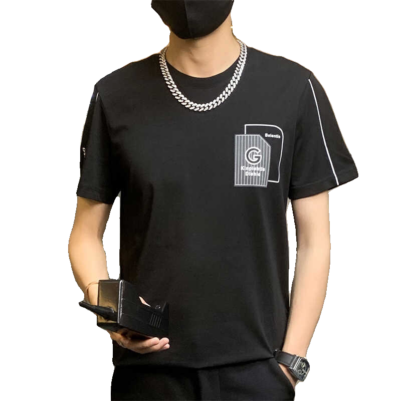 T3308-P30夏季短袖t恤男潮牌潮流男装半截袖体恤圆领休闲男士上衣,男装T恤,电商D310B
