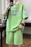TZ24363-特P55翻领短袖t恤男生青少年港风潮牌宽松衫学生套装，男装T恤，电商D310B