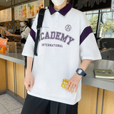 84068-P40衫短袖男夏季潮牌潮流半袖翻领t恤男宽松青少年，男装T恤，电商D310B