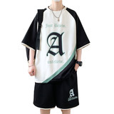 TZ24351-特P50青少年学生短袖T恤男孩薄款宽松潮流酷运动套装，男装T恤，电商D310B