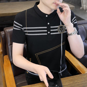 84113-P35春秋新款短袖T恤男休闲打底衫男士修身衫商务休闲图片