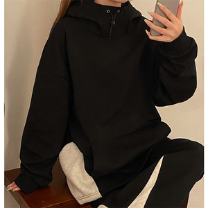 二开W9807-特P53立领卫衣男连帽春秋款美式潮牌宽松外套小众运动图片