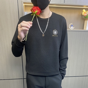 W3401-特P35社会小伙圆领卫衣男士长袖t恤潮流青年打底衫上衣图片