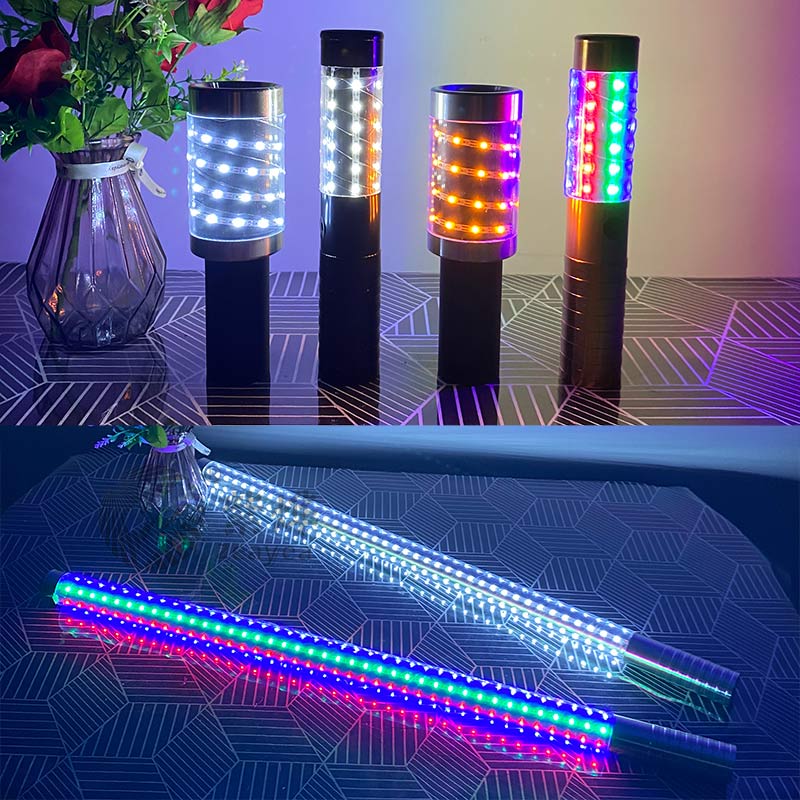 酒吧LED发光爆闪棒蝴蝶香槟爆闪头夜场出酒道具KTV七彩长条荧光棒