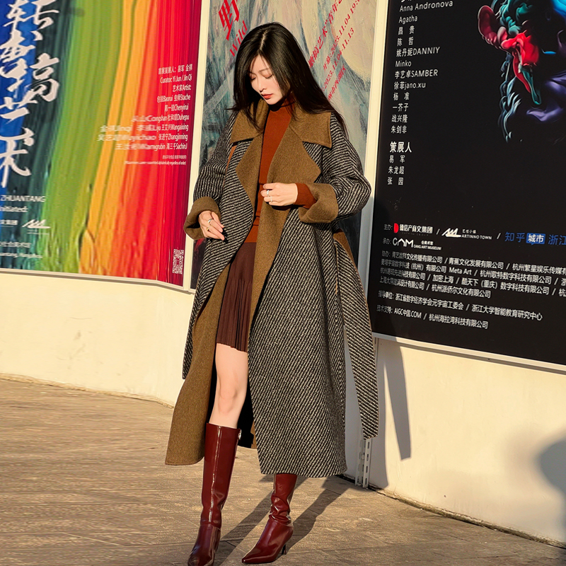 羊驼绒苏力长款两穿双面呢外套