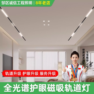 無主燈客廳照明家用新款 燈2025吸燈線條射燈 明裝 磁吸軌道燈嵌入式