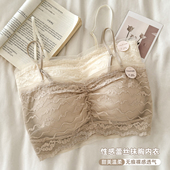 爆款 夏季 美背内衣2025新款 蕾丝性感白色纯欲抹胸小胸聚拢文胸一体