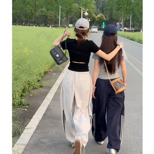 夏露背短袖T恤休闲裤显瘦两件套