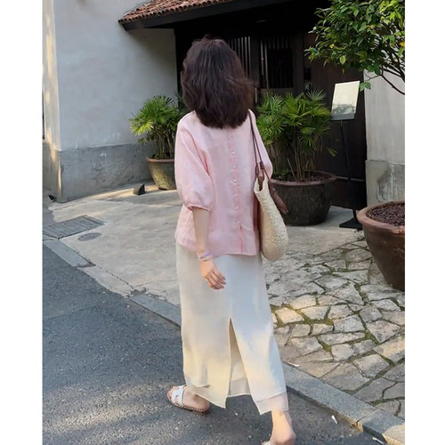 设计感独特绝美衬衫半身裙两件套