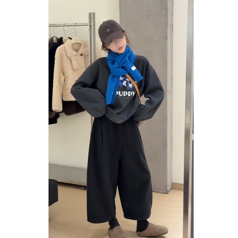 韩系减龄休闲套装女2025新款秋冬宽松卫衣显瘦小个子阔腿裤两件套,女装/女士精品,时尚套装,淘宝优惠券,粉丝福利购,淘宝优惠卷