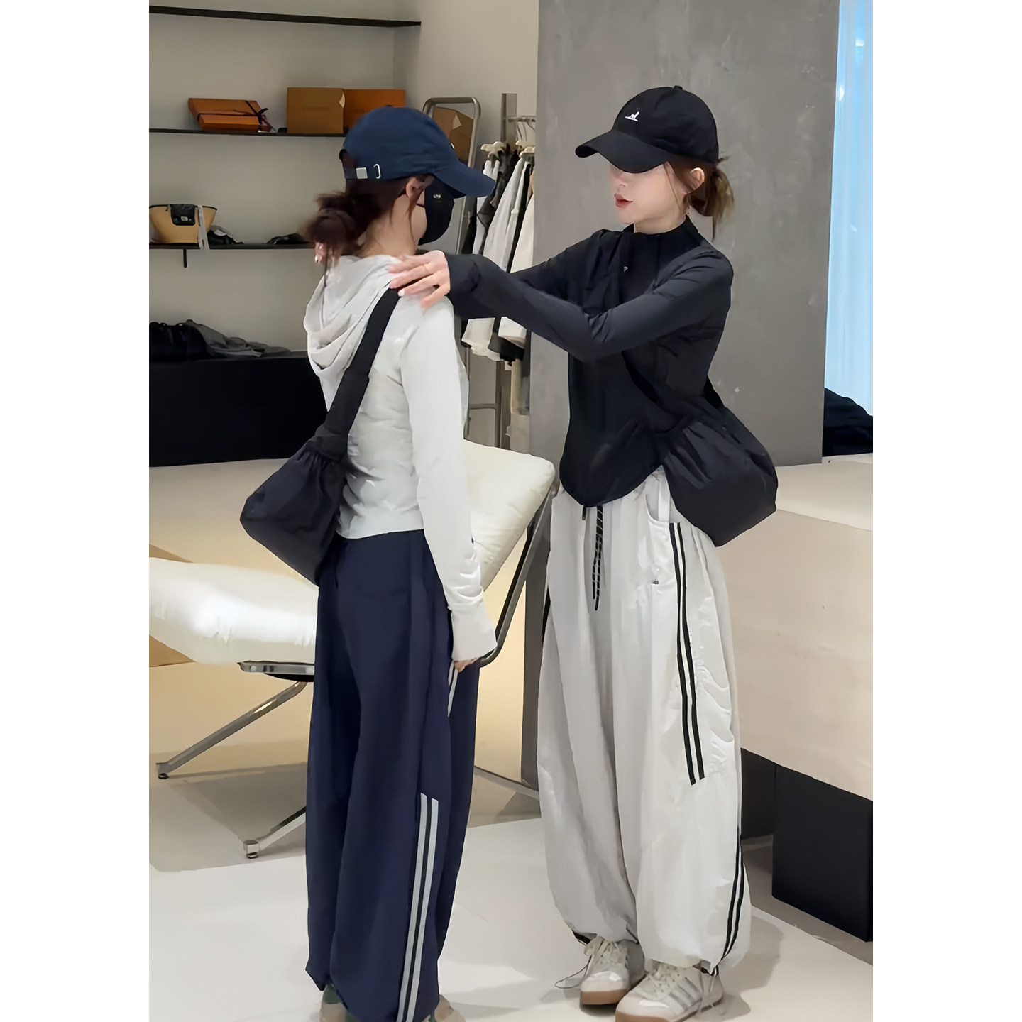通勤风立领拉链阔腿裤套装女夏图片