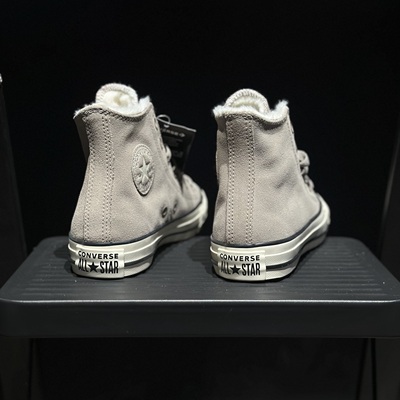 Converse/匡威高帮女子翻毛皮加绒休闲复古潮流百搭帆布鞋569397C