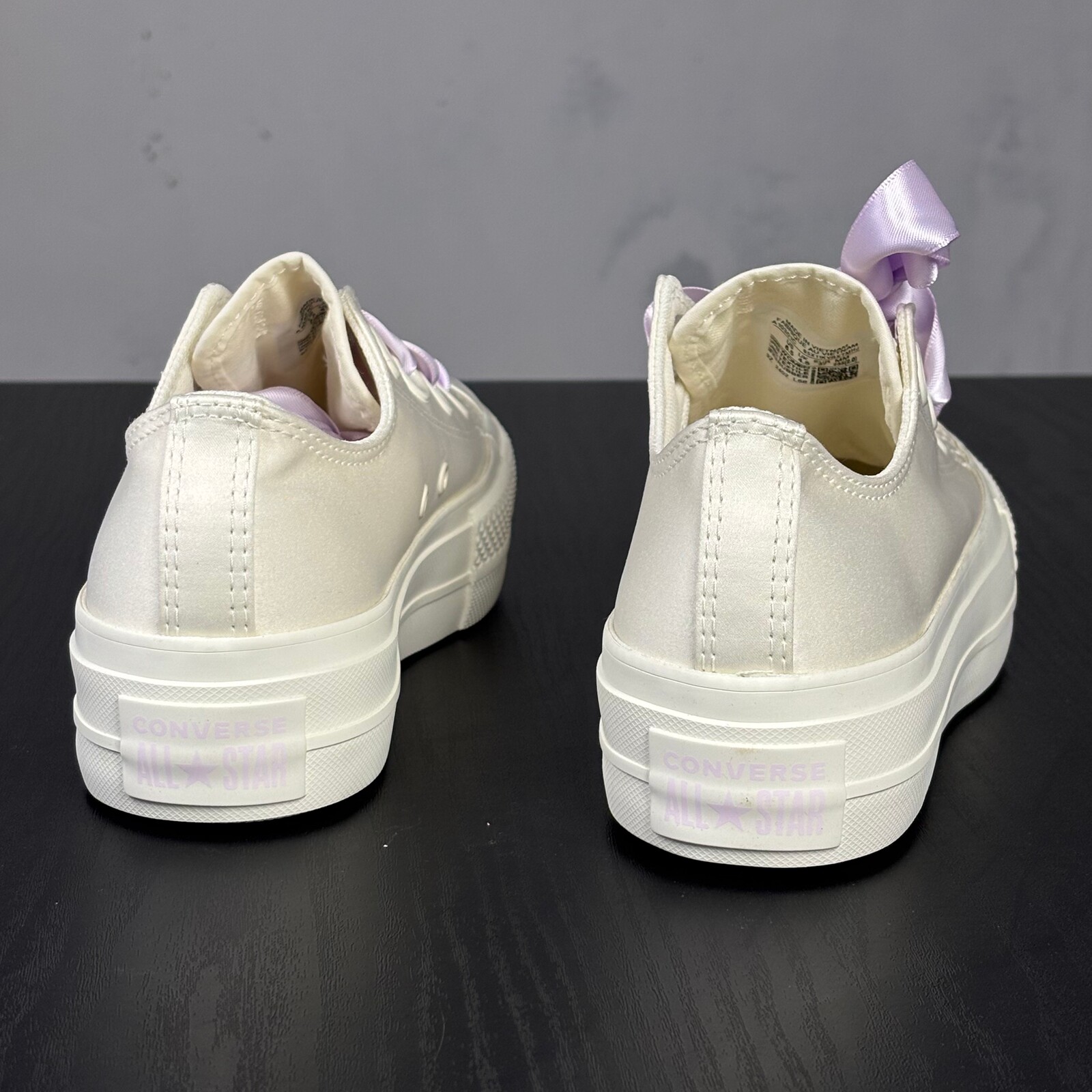 Converse/匡威ALL STAR LIFT经典白色丝绸厚底休闲鞋 A10301C N仓图片