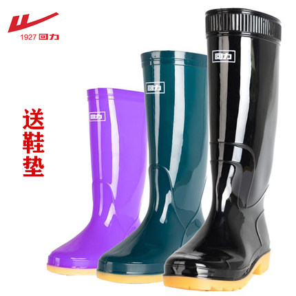 回力雨鞋女士时尚短筒雨靴加棉套牛筋底中高筒防水鞋软底胶鞋水靴