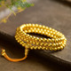 沙金古法金六字箴言108颗佛珠念珠项链手链毛衣链手串饰品高保色