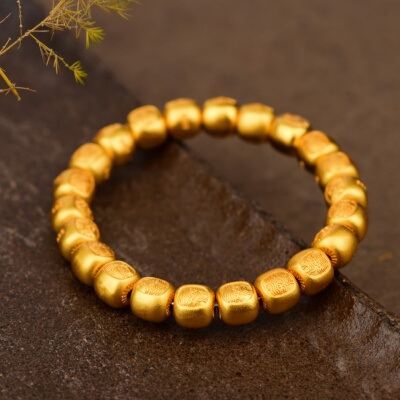 古法沙金扎基拉姆手串古法素款国风礼品饰品编织手串单圈传承保色