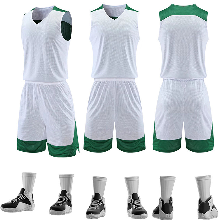 双面穿篮球服套装男定制2K球衣训练大码运动背心蓝球服耐高夏男女图片