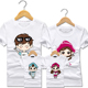 一家三口四口全家装 卡通半袖 2023新品 t恤母子母女装 潮短袖 亲子装