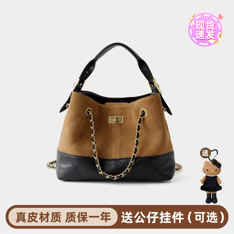 小香风真皮菱格链条包女单肩托特包大容量轻奢小众设计HOBO包包,箱包皮具/热销女包/男包,通用款女包,淘宝优惠券,粉丝福利购,淘宝优惠卷