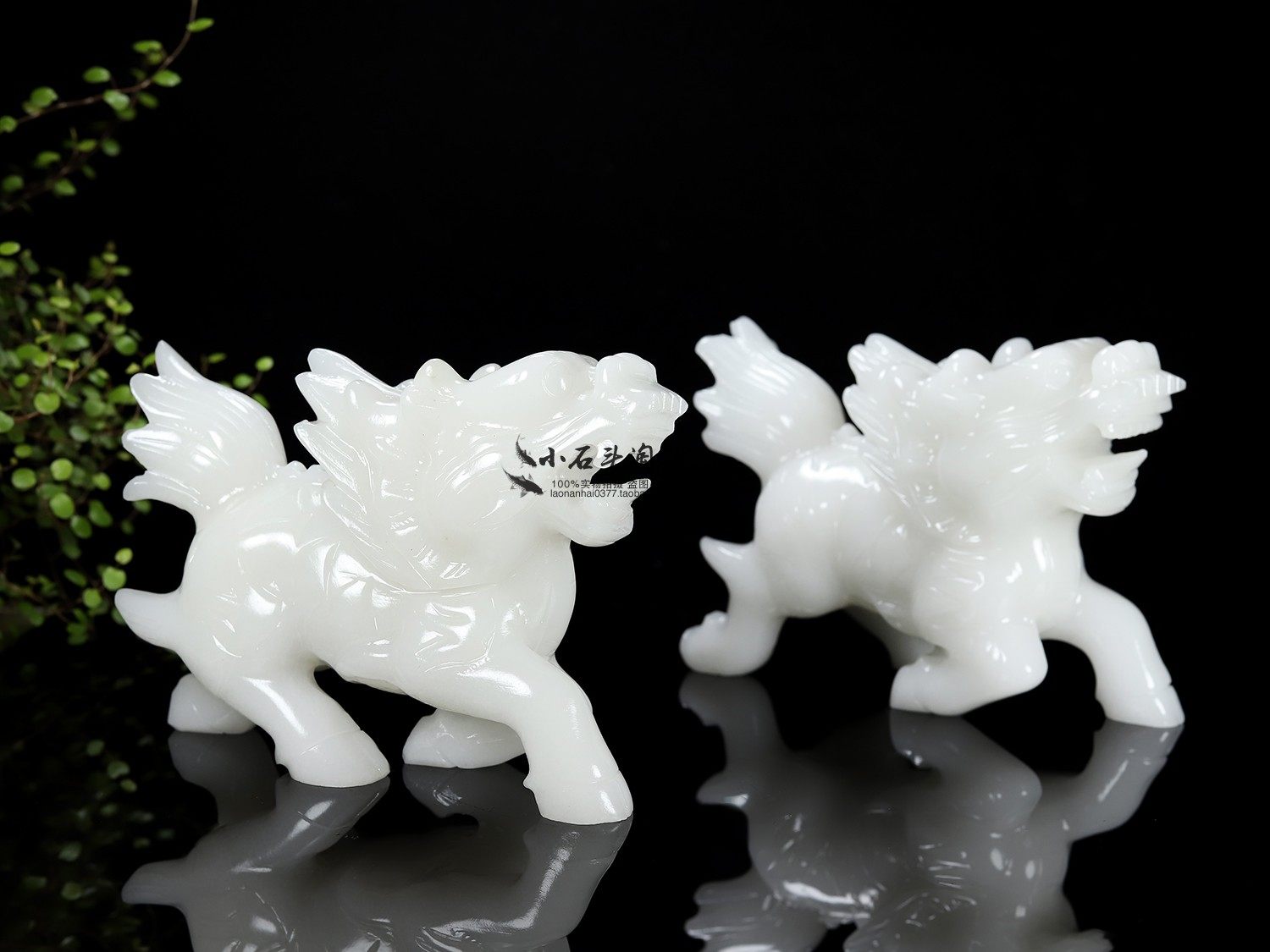天然白玉动物麒麟桌面手工玉石赐福摆件现代客厅书房简约送礼装饰