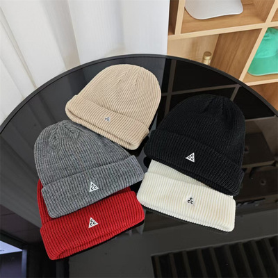 针织帽子男秋冬百搭显脸小毛线帽女保暖防风情侣款冷帽套头帽子女