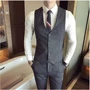 Suit vest vest nam ba mảnh chú rể chú rể nhóm váy cưới sọc lớn vest vest nam - Dệt kim Vest áo vest nam công sở