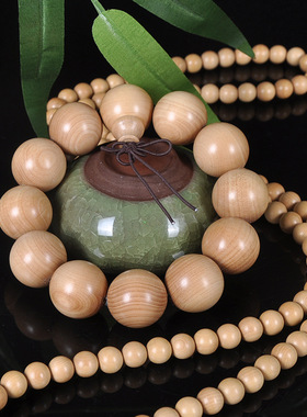 黄杨木佛珠文玩手串湖北水黄杨小叶黄杨木串精品顺纹念珠男女款