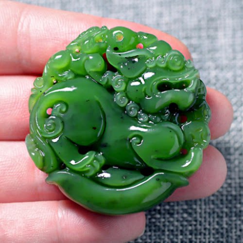 大号新疆和田玉貔貅吊坠碧玉项链男女元宝皮丘玉石挂件玉牌子玉佩