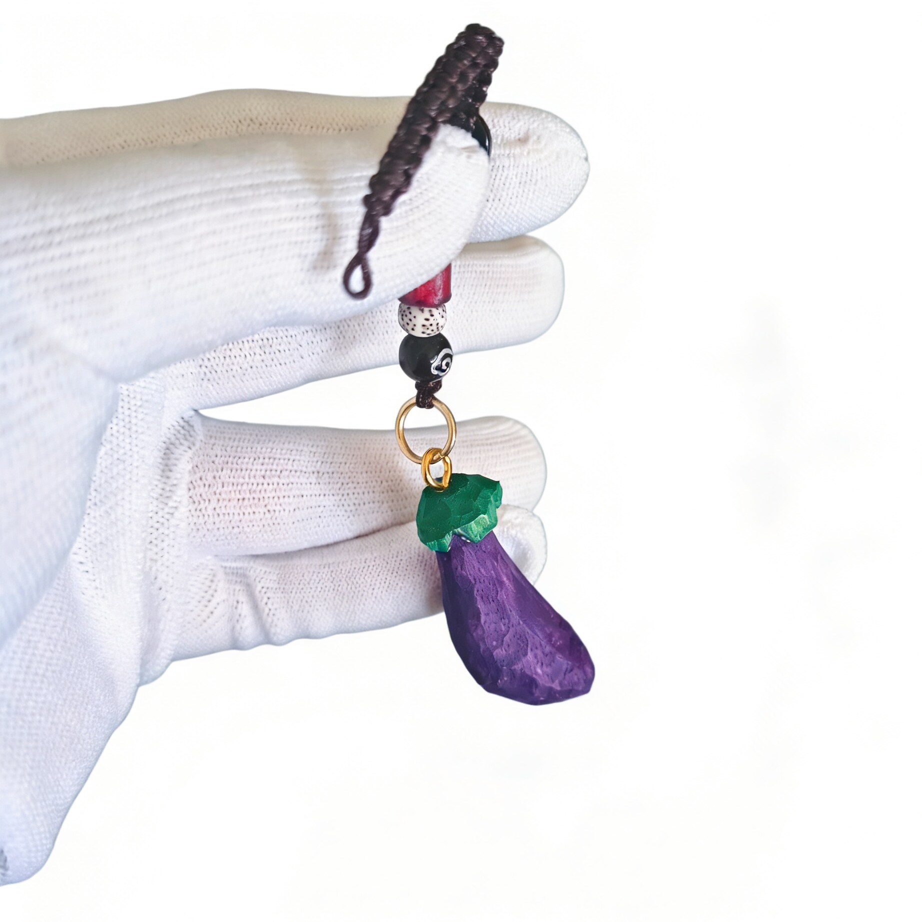 手工木雕开茄子汽车钥匙扣挂件创意可爱实木吊坠书包包挂饰送同学