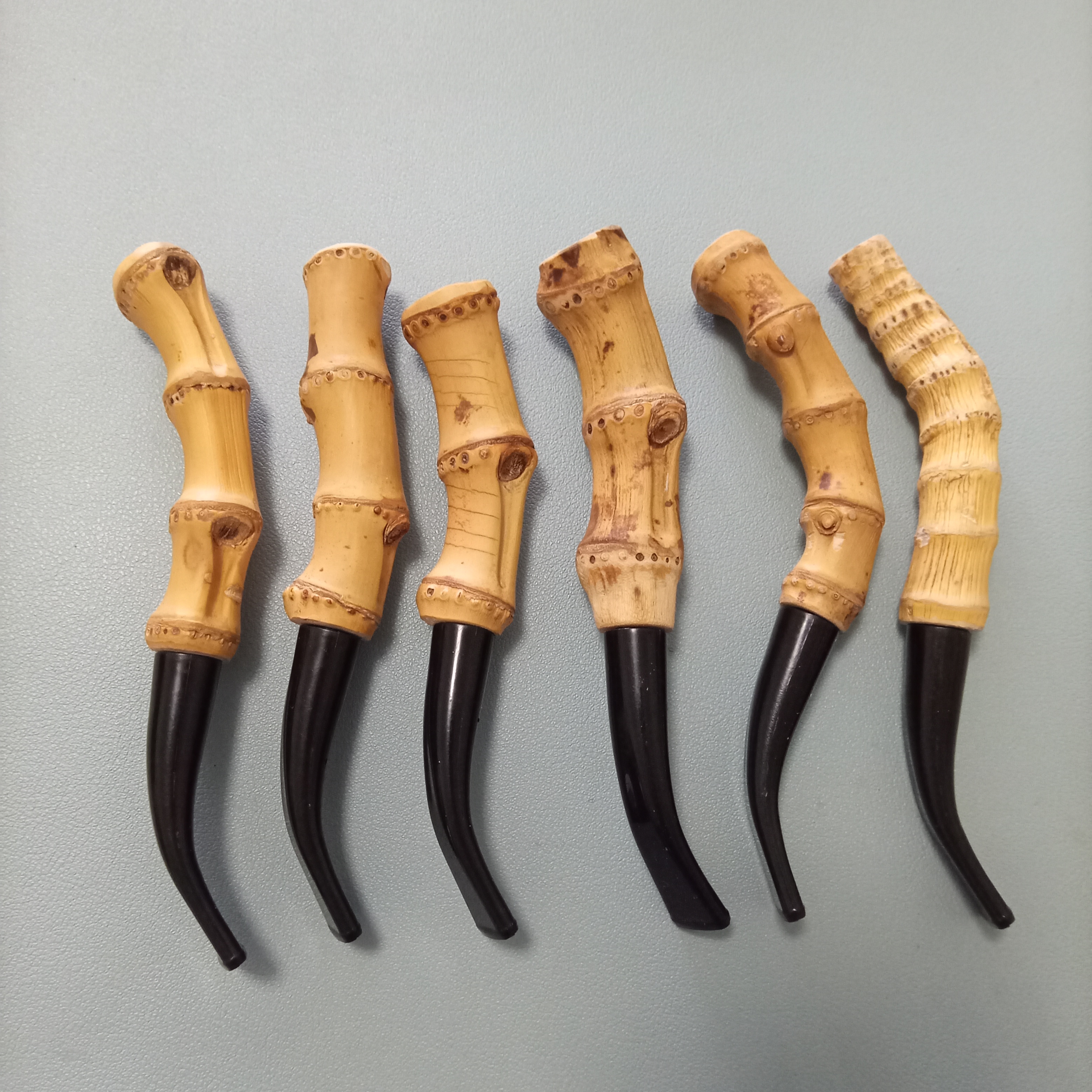 纯手工制作楠竹竹鞭竹根烟斗配件烟嘴华子粗烟款不烫手竹烟嘴