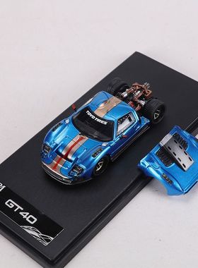 RM犀牛 1:64 福特 GT40 磁吸款 机盖可开 蓝色 合金汽车模型