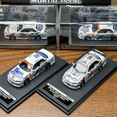 Mortal 1:64 日产尼桑ER34 天际线D1GP涂装 合金汽车模型收藏