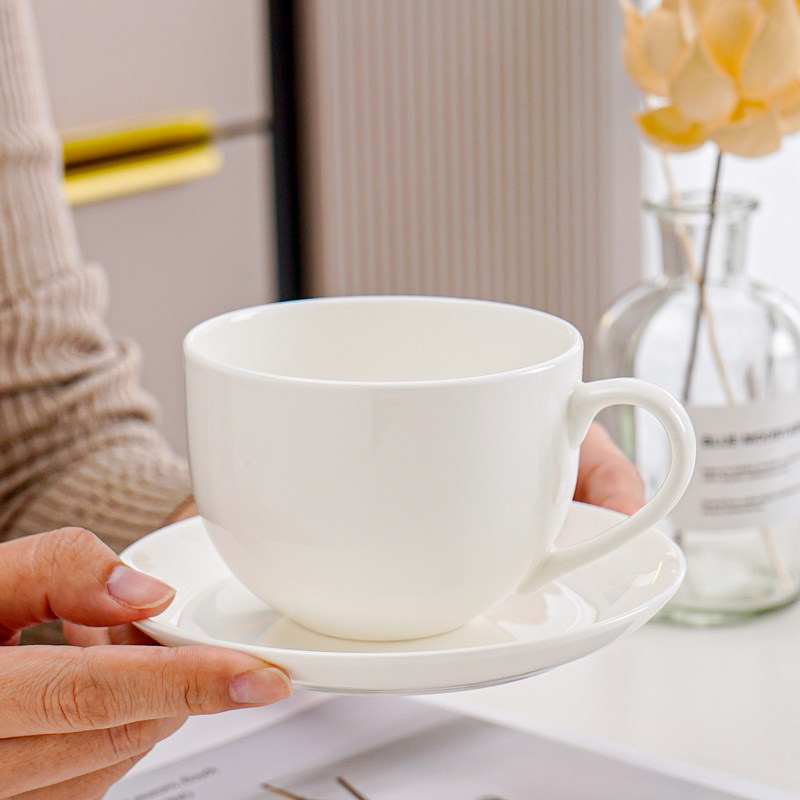 唐山骨瓷咖啡杯碟家用简约下午茶杯早餐杯陶瓷咖啡拿铁杯带碟定制,餐饮具,咖啡杯,淘宝优惠券,粉丝福利购,淘宝优惠卷